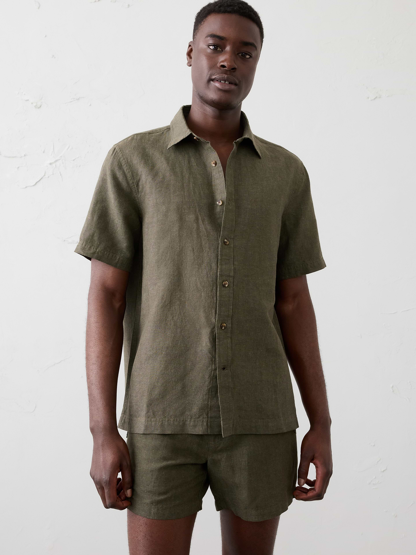 Image number 1 showing, Standard-Fit Linen-Blend Shirt