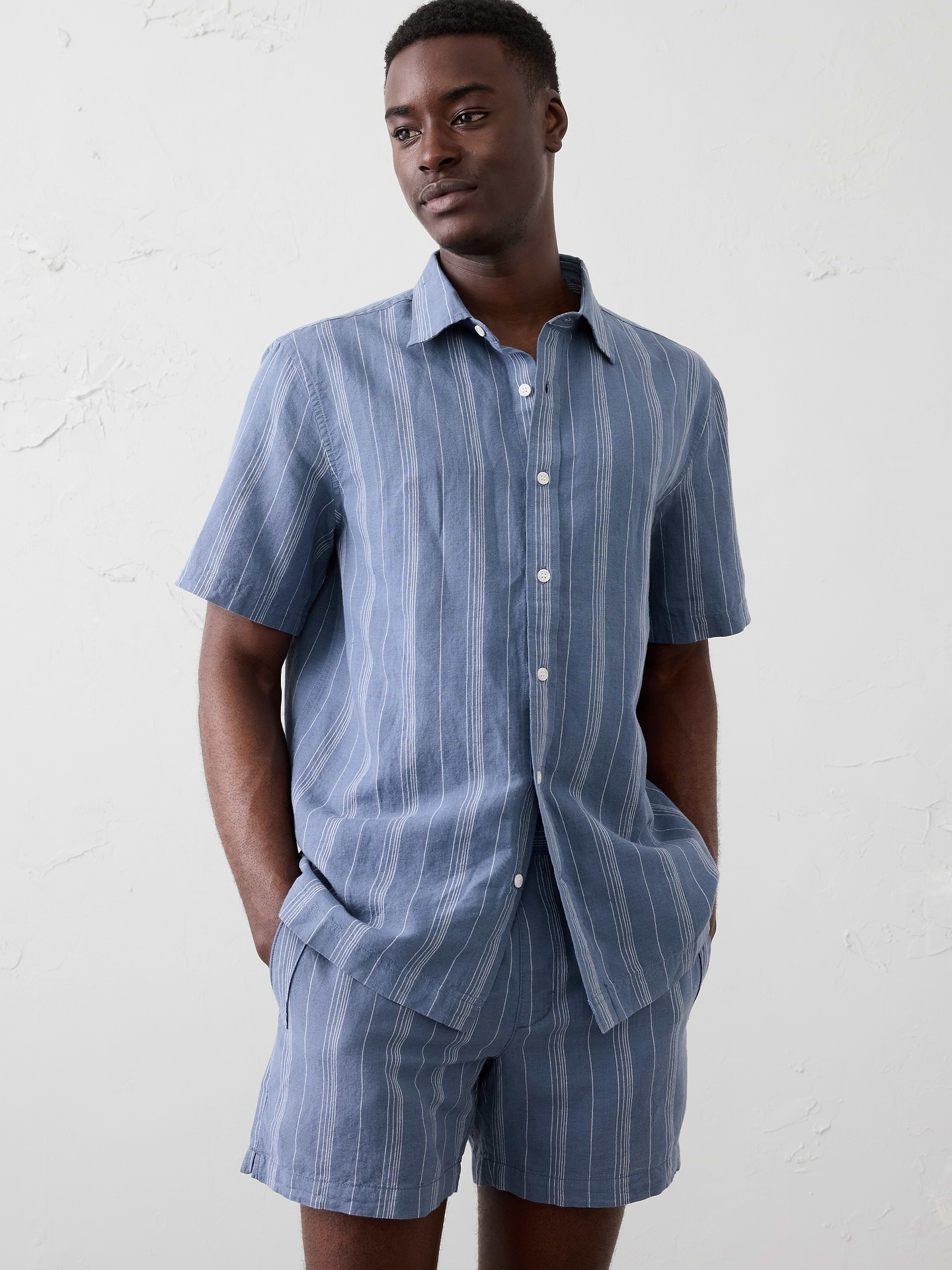 Image number 1 showing, Standard-Fit Linen-Blend Shirt