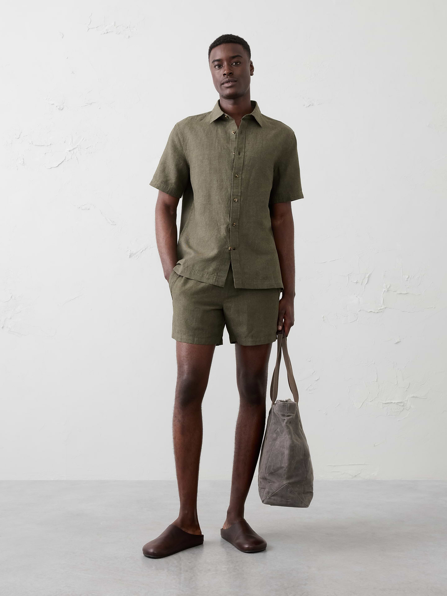 Image number 1 showing, Slim-Fit 5" Linen-Blend Short