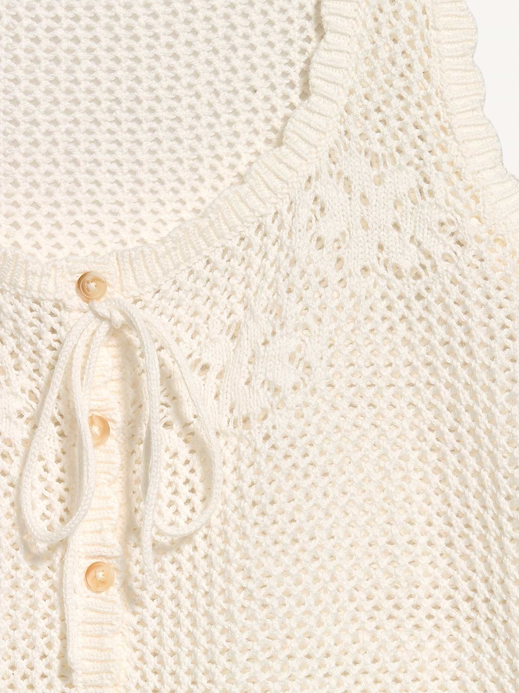 Image number 5 showing, Sleeveless Seaside Cotton Crochet Tank Top
