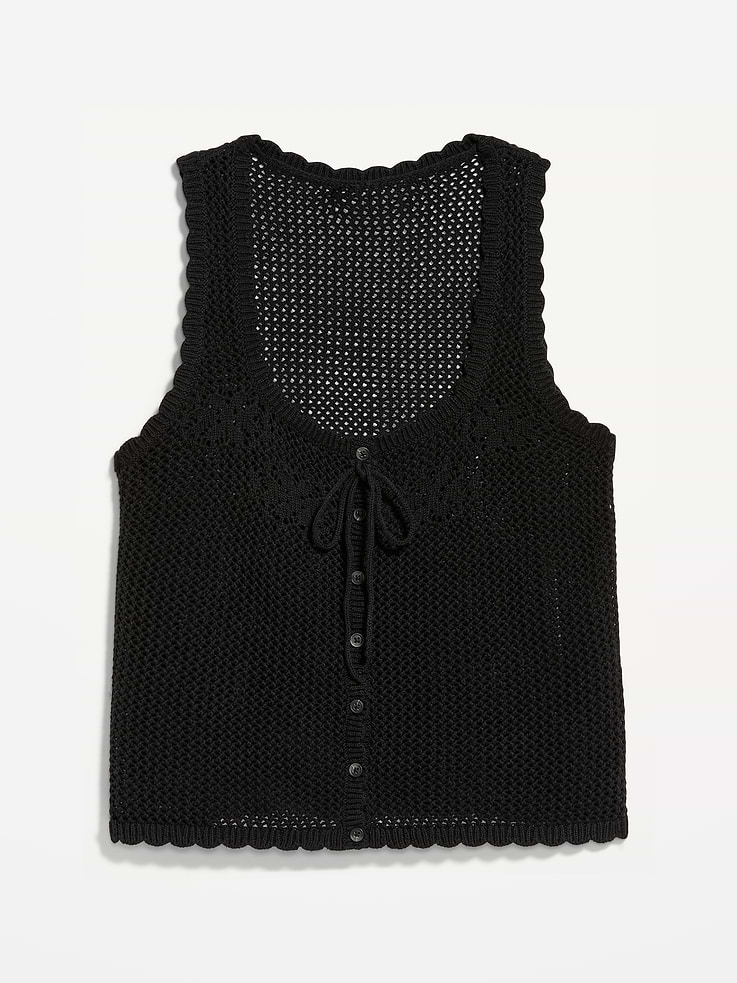 Image number 4 showing, Sleeveless Seaside Cotton Crochet Tank Top