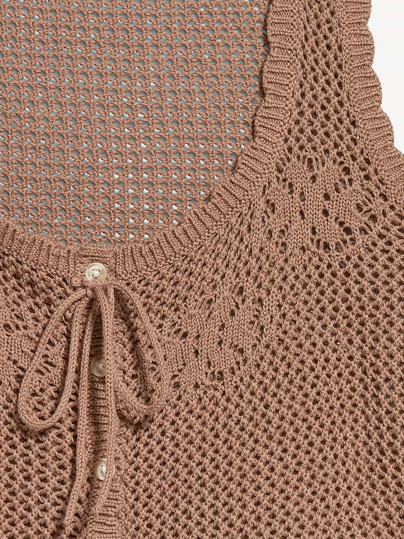 Sleeveless Seaside Cotton Crochet Tank Top