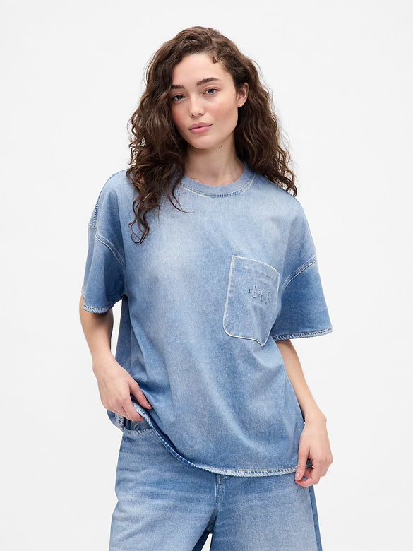 Gap × BÉIS Adult Knit Denim Pocket T-Shirt