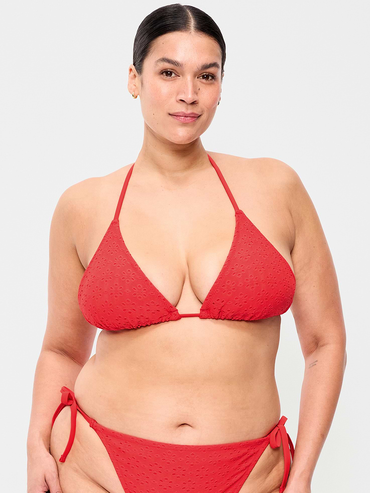 Image number 7 showing, Eyelet Triangle String Bikini Swim Top