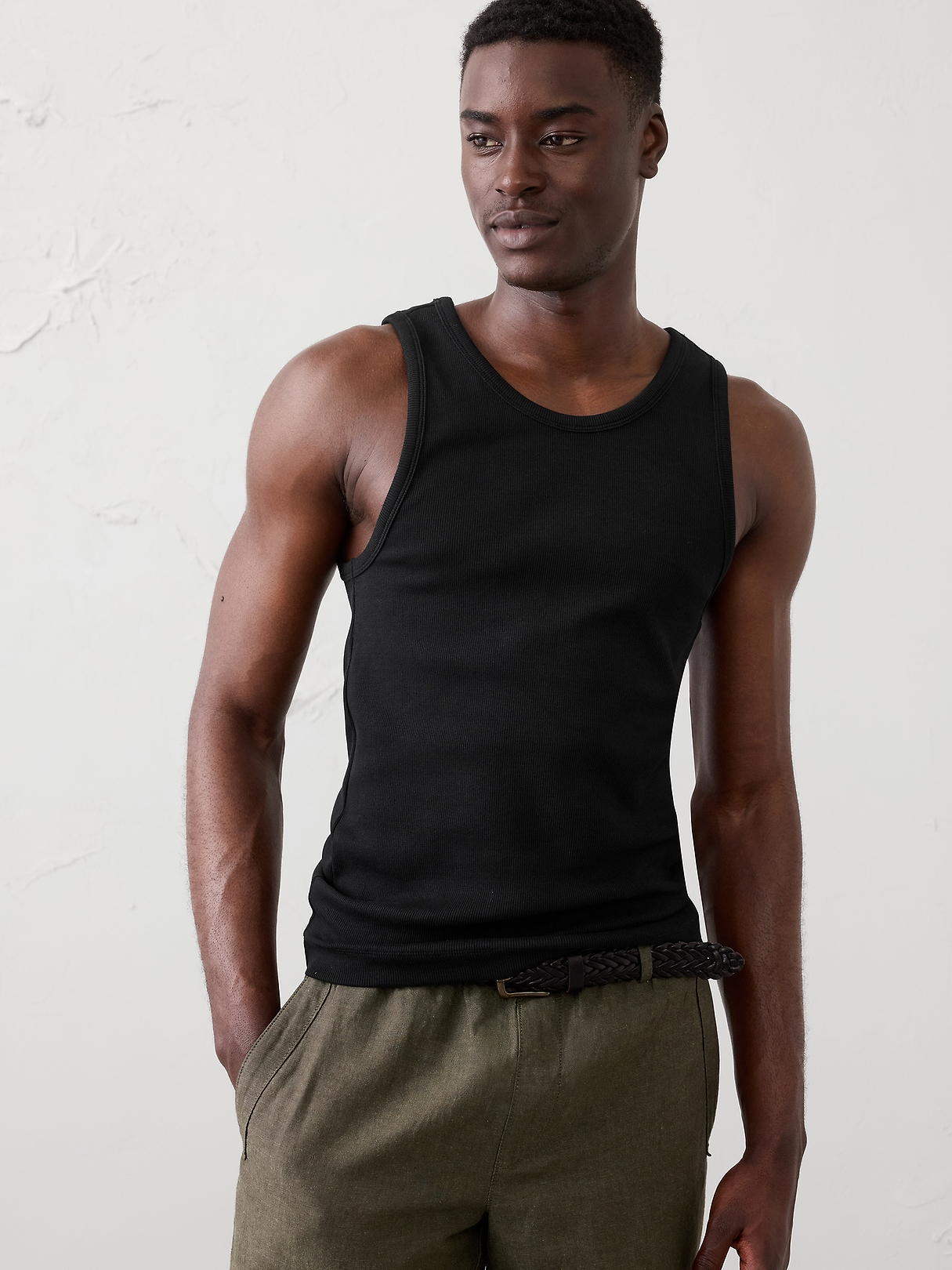 Fitted Mini Ribbed Tank | Banana Republic Factory