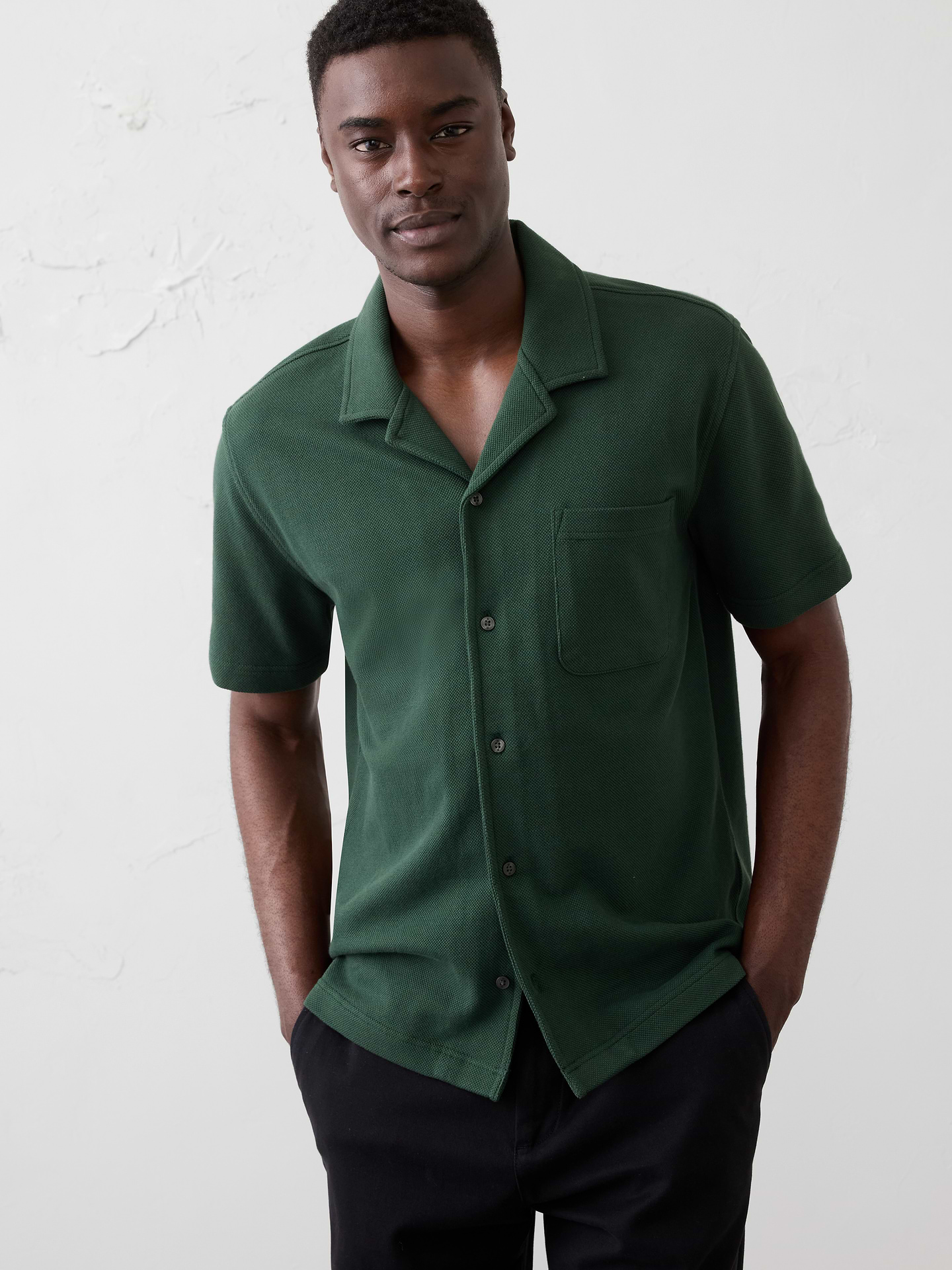 Image number 1 showing, Standard-Fit Textured Resort Polo