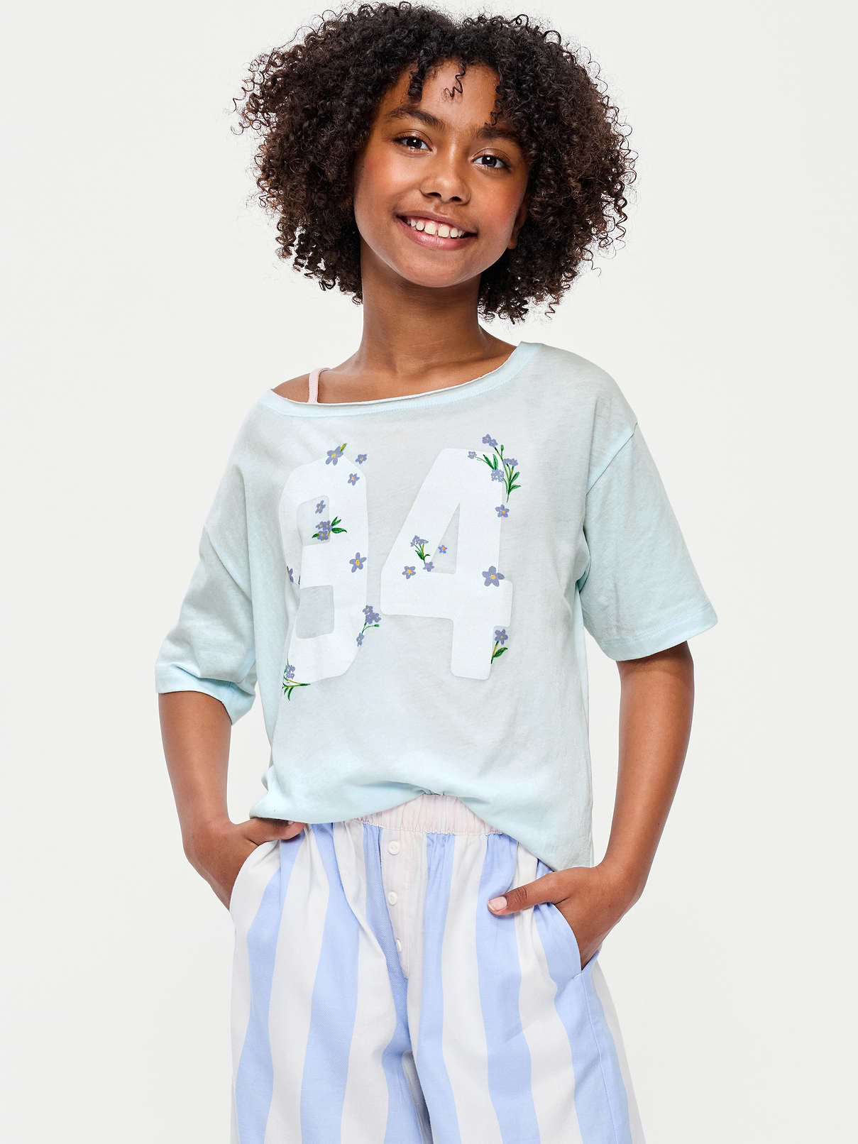 Image number 1 showing, Off-Shoulder Graphic T-Shirt for Girls