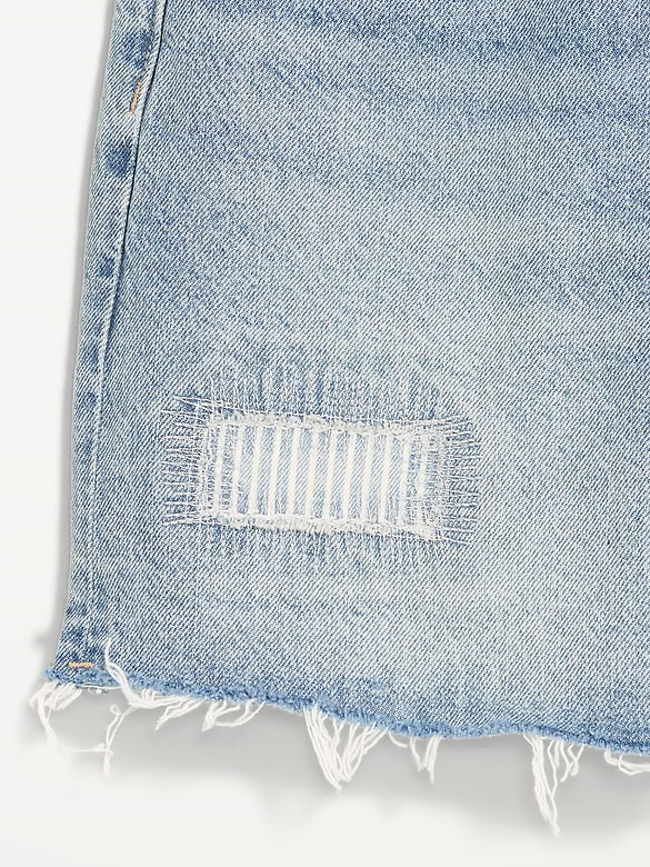 High-Waisted Baggy Jean Shorts -- 5-inch inseam