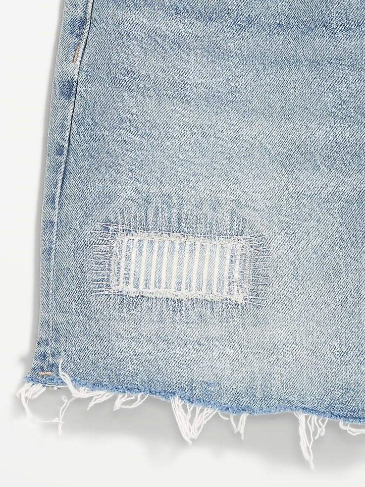 Image number 7 showing, High-Waisted Baggy Jean Shorts -- 5-inch inseam