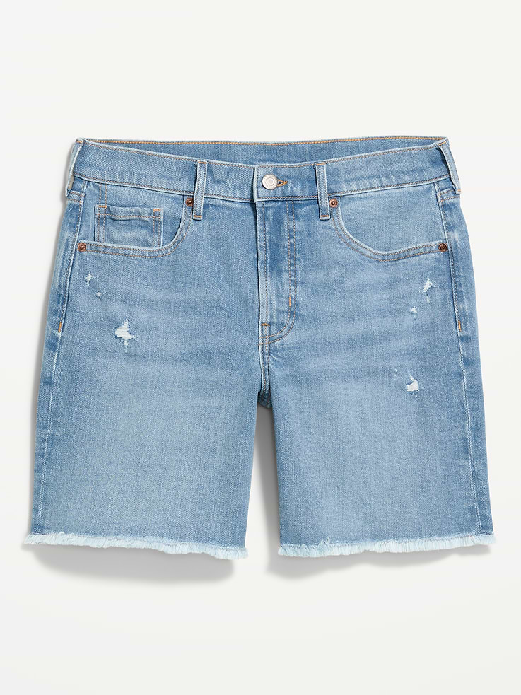 Image number 4 showing, High-Waisted OG Jean Cut-Off Shorts -- 7-inch inseam
