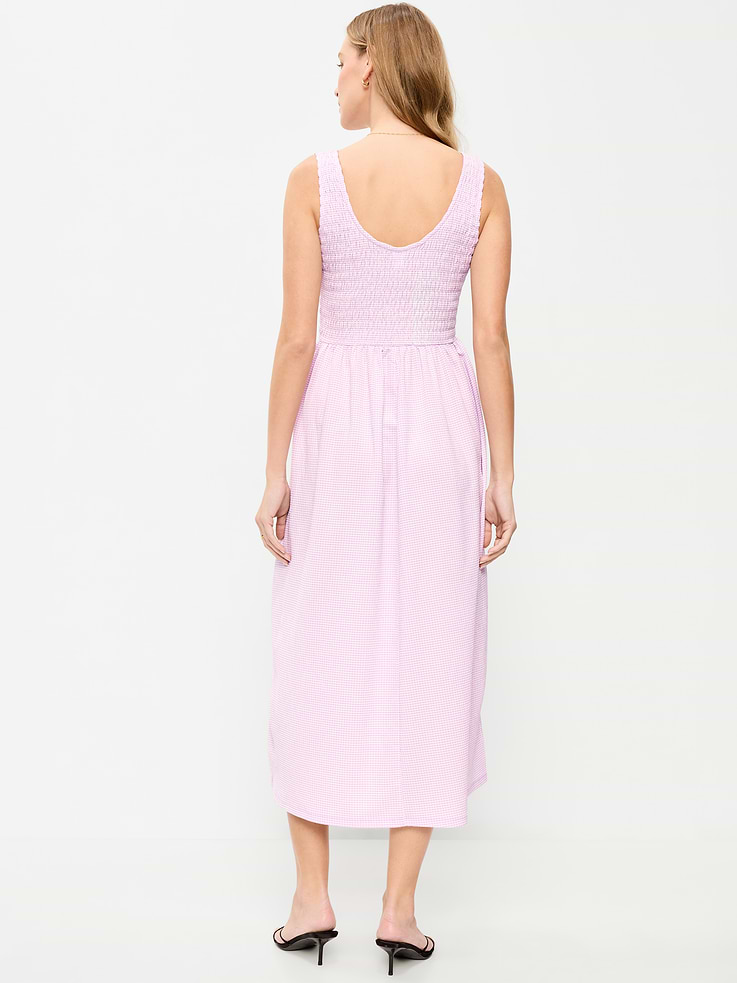 Image number 2 showing, Fit & Flare Lightweight Smocked-Bodice Midi Dress