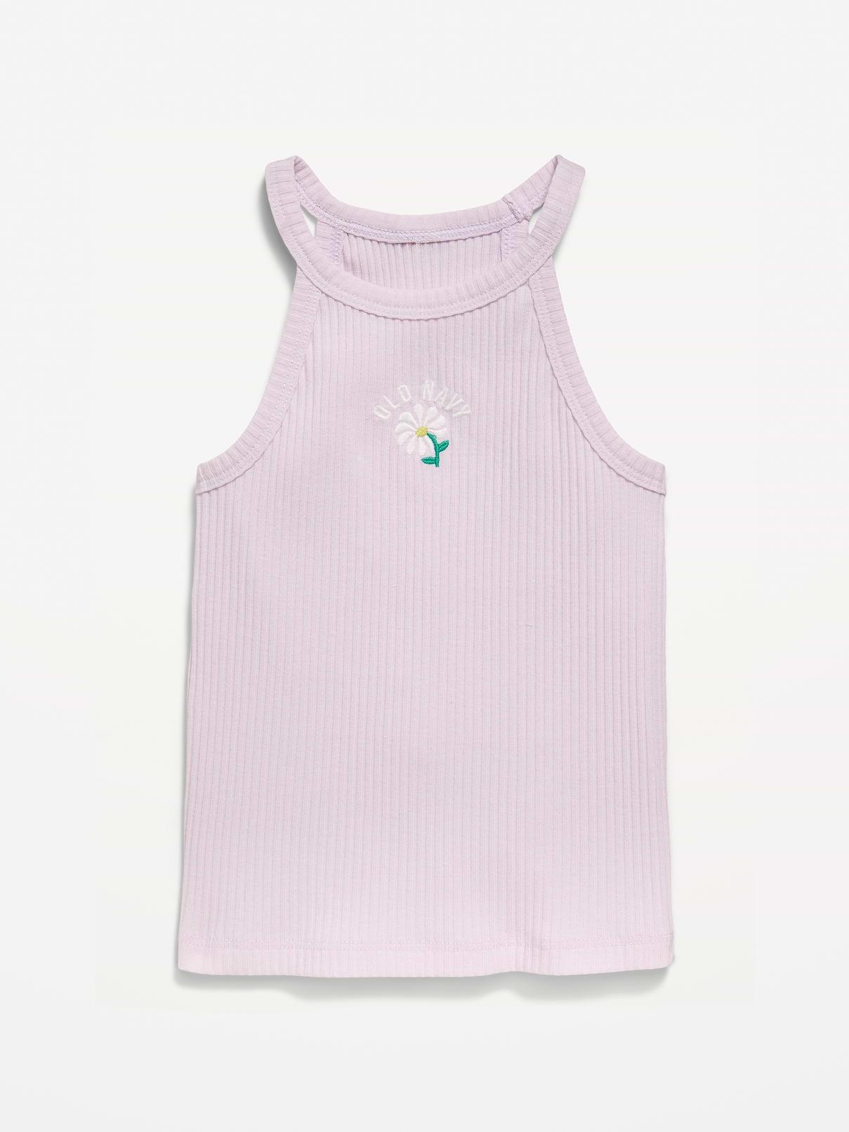 Image number 1 showing, Fitted Ribbed Logo-Graphic Halter Tank Top for Toddler Girls