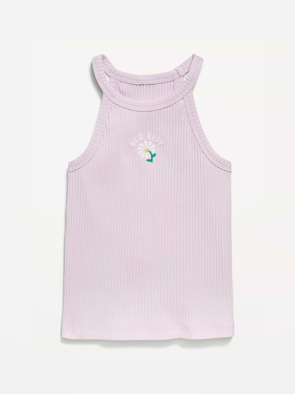 Camisole bain de soleil ajustée en tissu côtelé à logo pour toute-petite