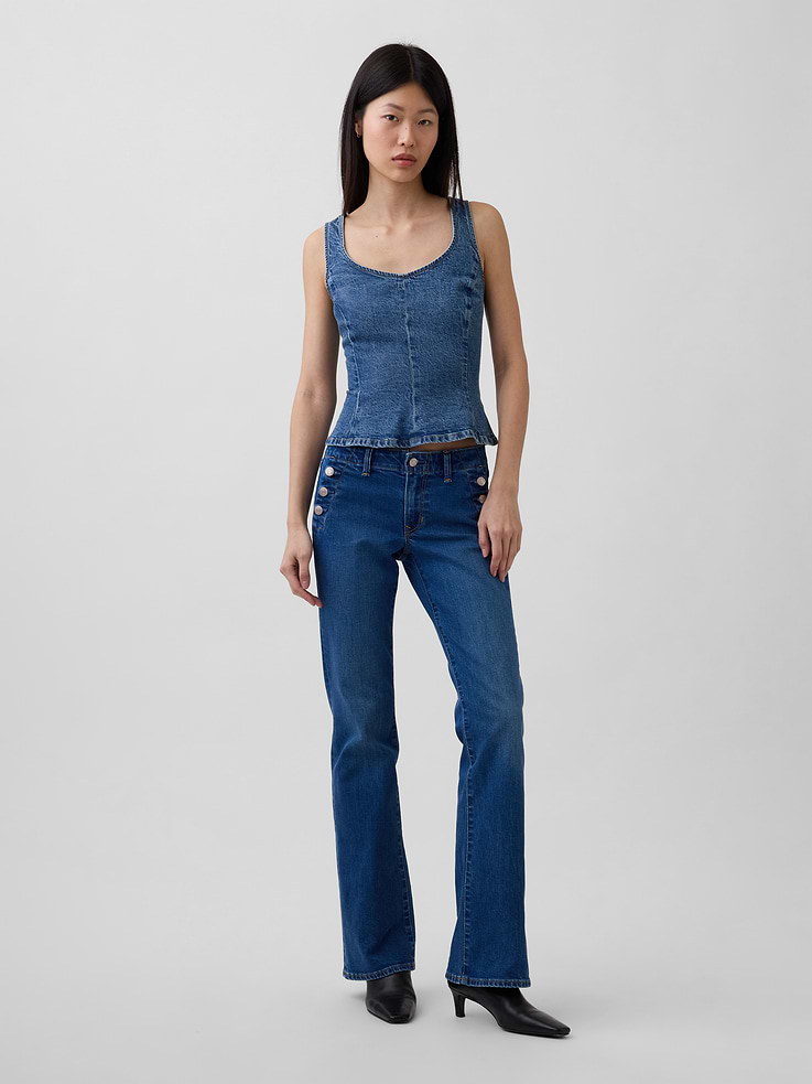 Image number 2 showing, Denim Fitted Peplum Top