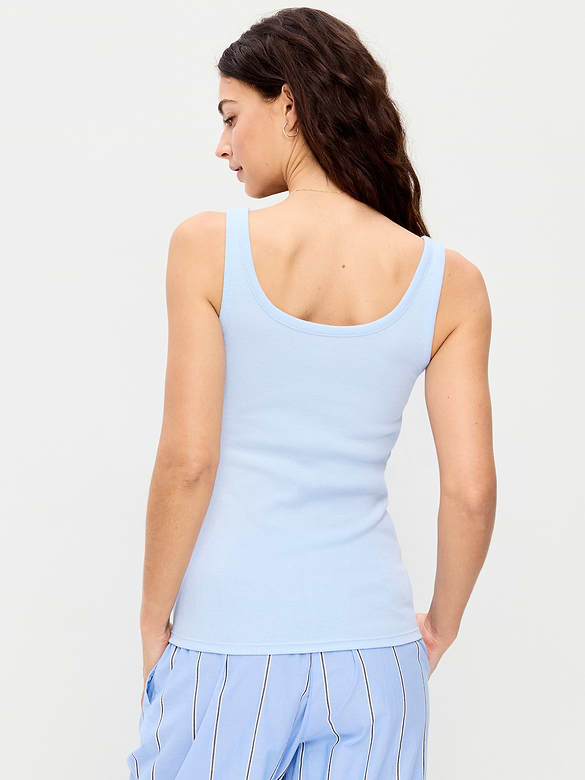 Camisole Première couche côtelée à encolure dégagée
