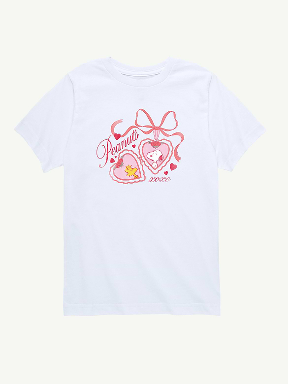 Peanuts Snoopy Woodstock Heart Locket  Short Sleeve Graphic T-Shirt For Toddler