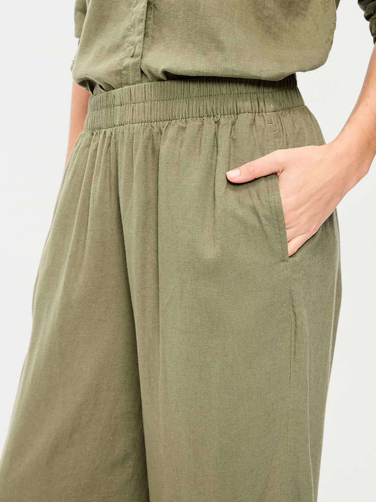 Image number 4 showing, High-Waisted Linen-Blend Super Wide-Leg Pants
