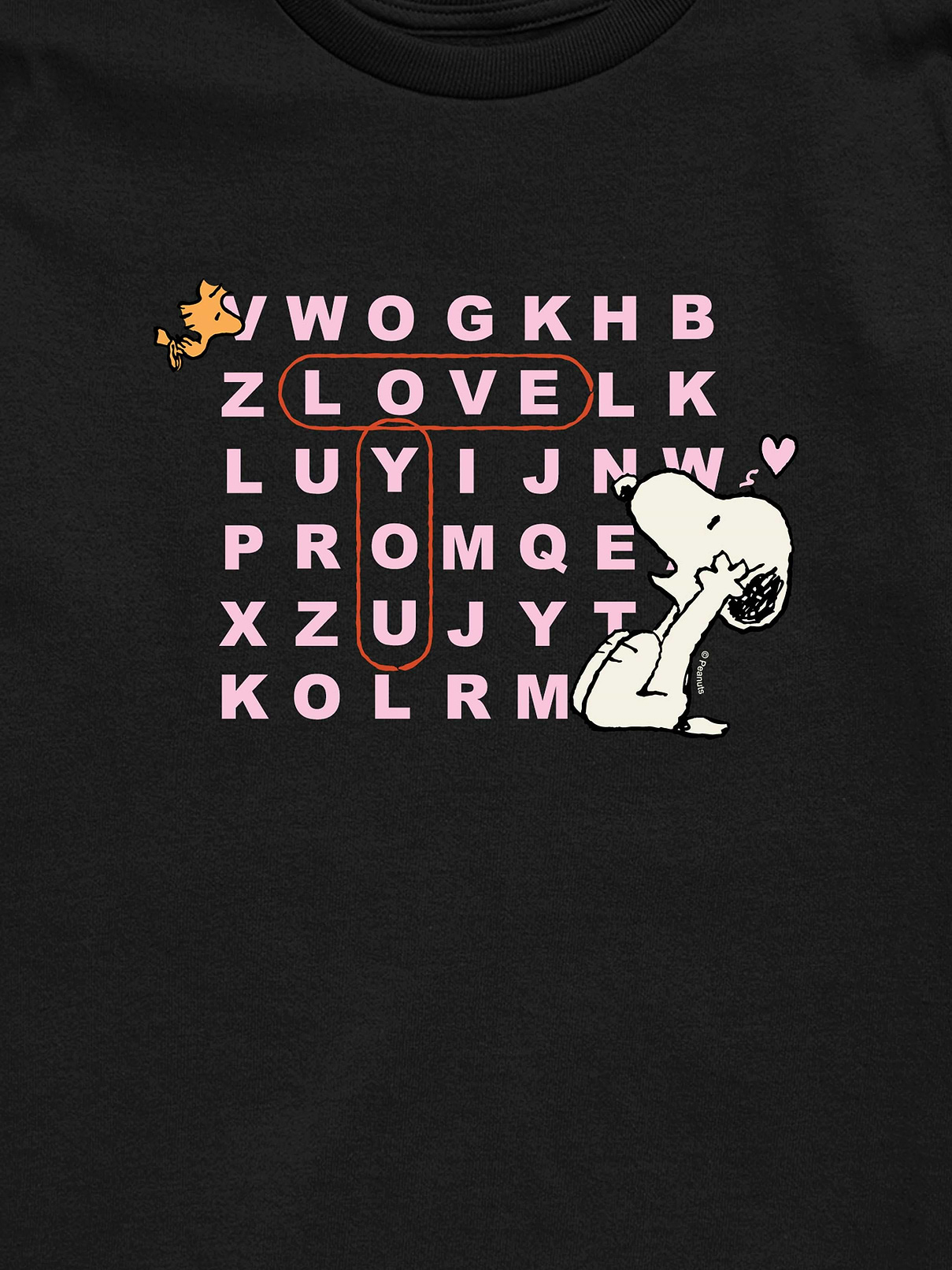 Image 2 of 4, Peanuts I Love You Snoopy Word Search Short Sleeve Graphic T-Shirt For Toddler