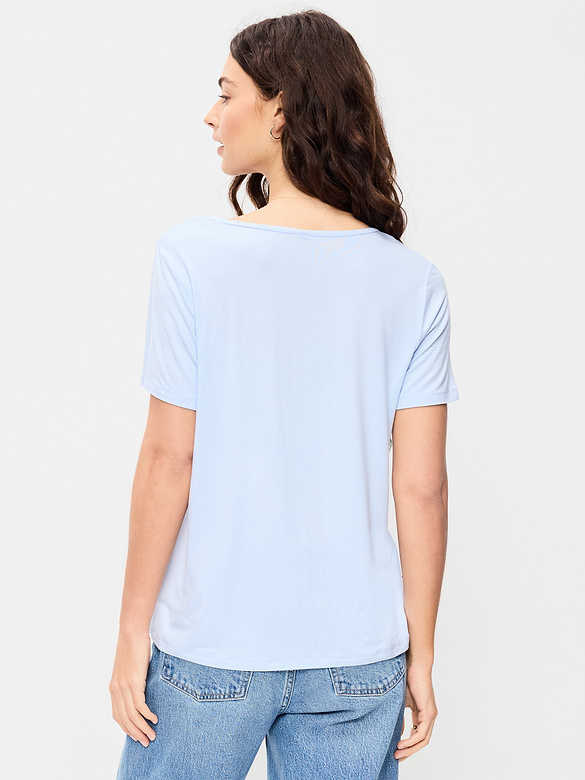 T-shirt luxueux à col en V