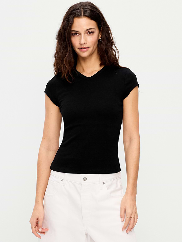 Snug High V-Neck T-Shirt