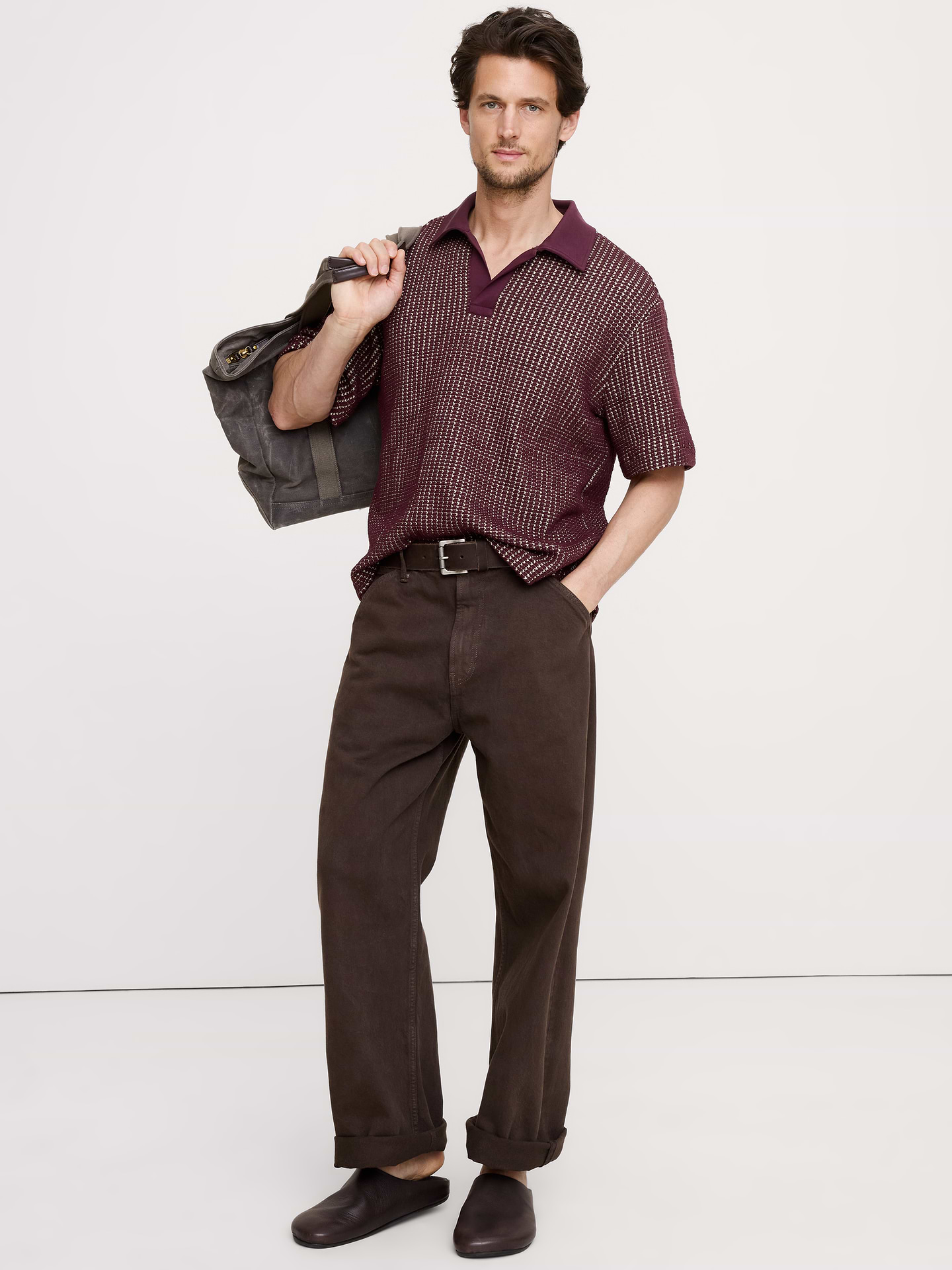 L'image numéro 1 présente Polo décontracté en tricot gaufré