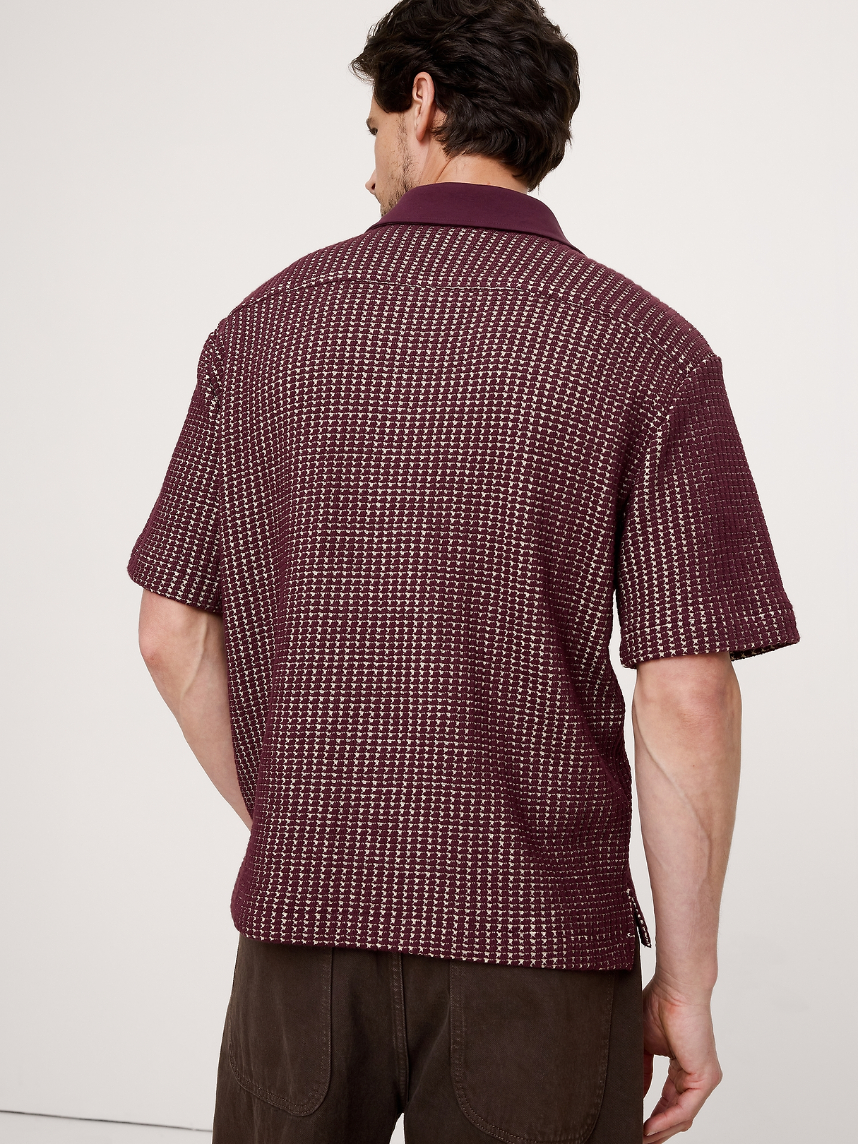 Relaxed-Fit Waffle-Knit Polo | Banana Republic
