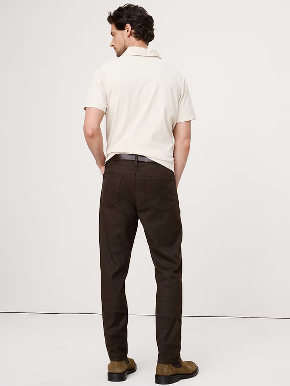 Pantalon Voyageur étroit en lin et coton