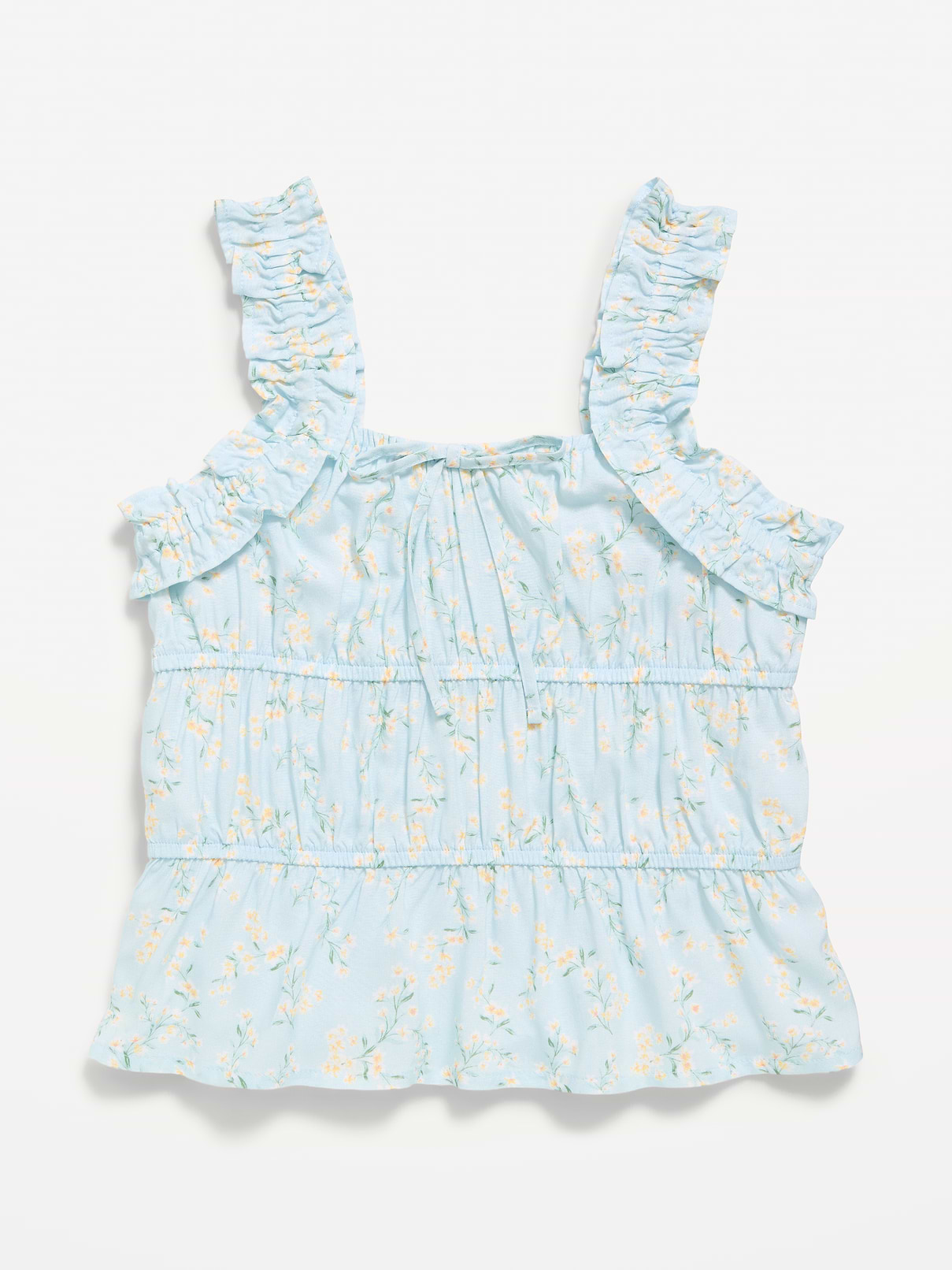 Image number 2 showing, Printed Sleeveless Ruffled Top for Girls