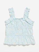 Image number 2 showing, Printed Sleeveless Ruffled Top for Girls