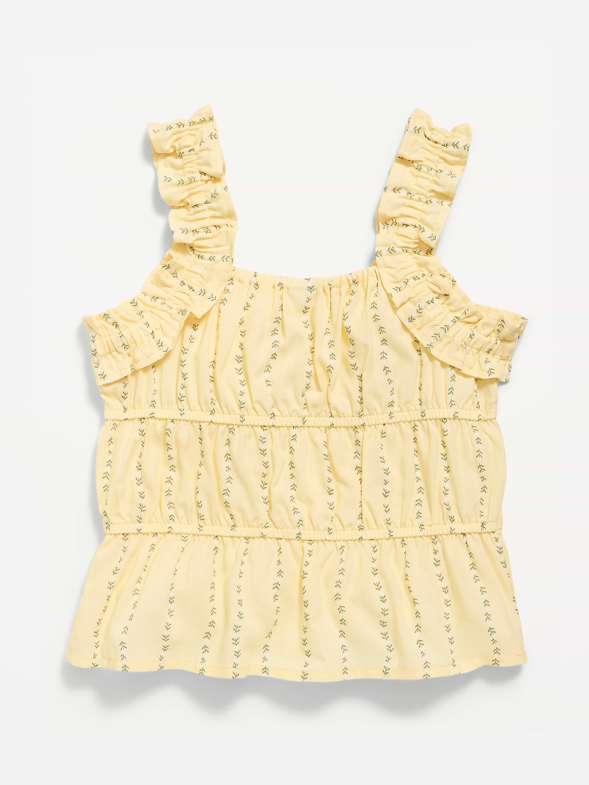 Image number 3 showing, Printed Sleeveless Ruffled Top for Girls