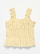 Image number 3 showing, Printed Sleeveless Ruffled Top for Girls
