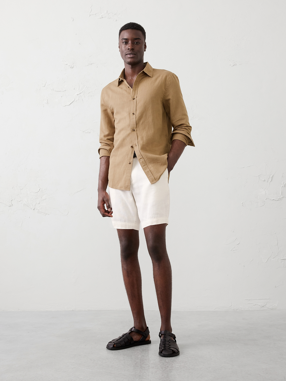 Slim-Fit Linen-Blend Shirt | Banana Republic Factory