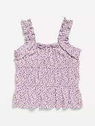 Image number 2 showing, Printed Sleeveless Ruffled Top for Girls