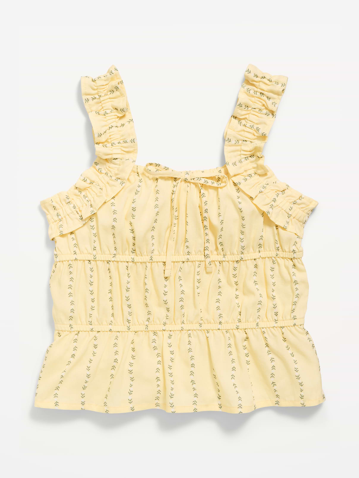 Image number 2 showing, Printed Sleeveless Ruffled Top for Girls