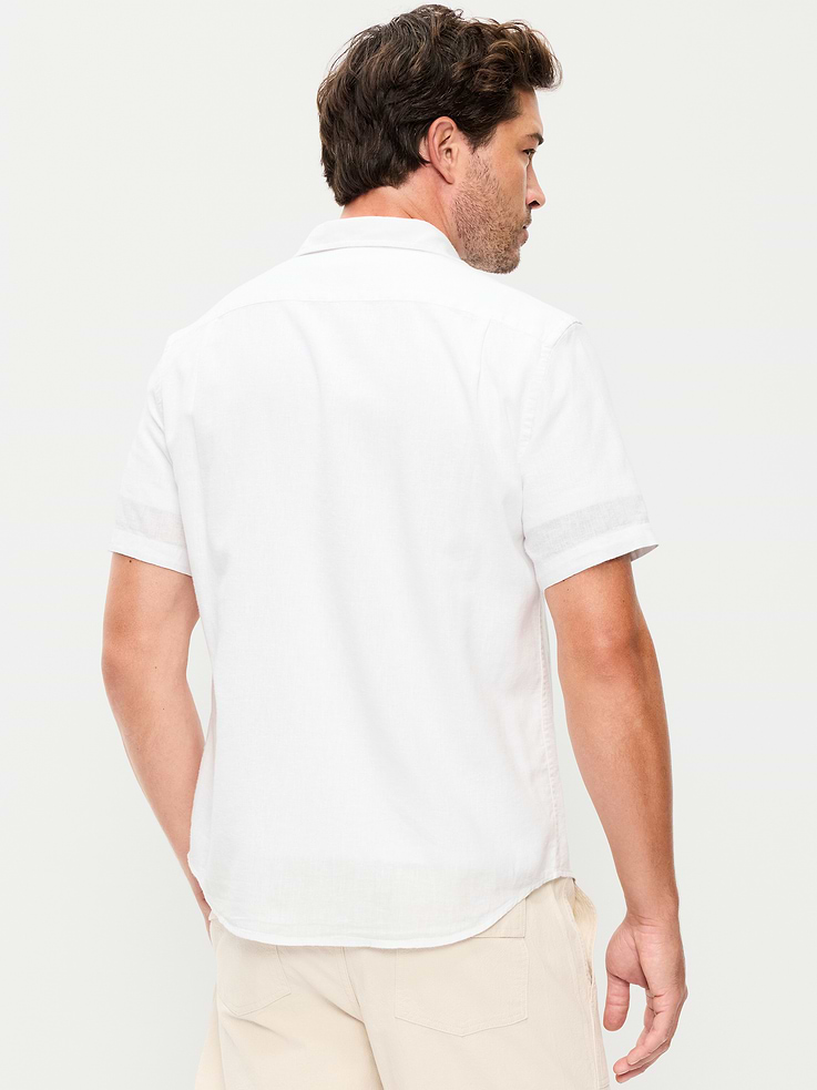 L'image numéro 2 présente Chemise classique passe-partout en mélange de lin