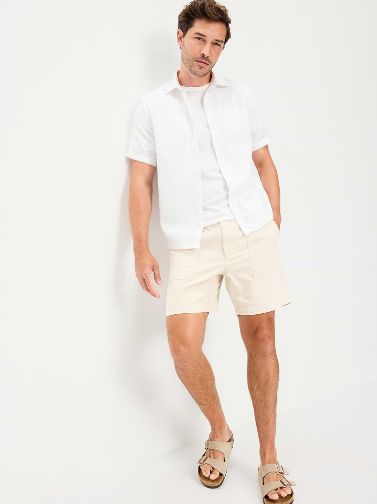 L'image numéro 3 présente Chemise classique passe-partout en mélange de lin