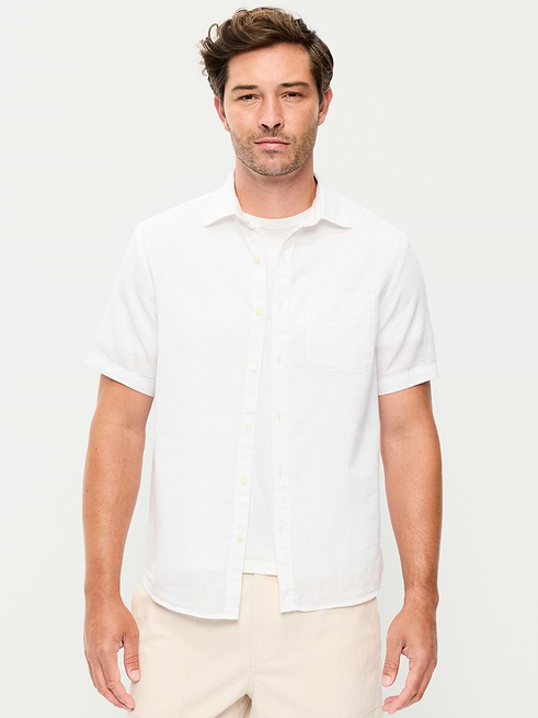 Classic Classic Fit Everyday Linen-Blend Shirt on clearance at Old Navy — 40% off