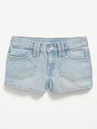 Image number 4 showing, Low-Rise Utility Jean Shorts for Girls
