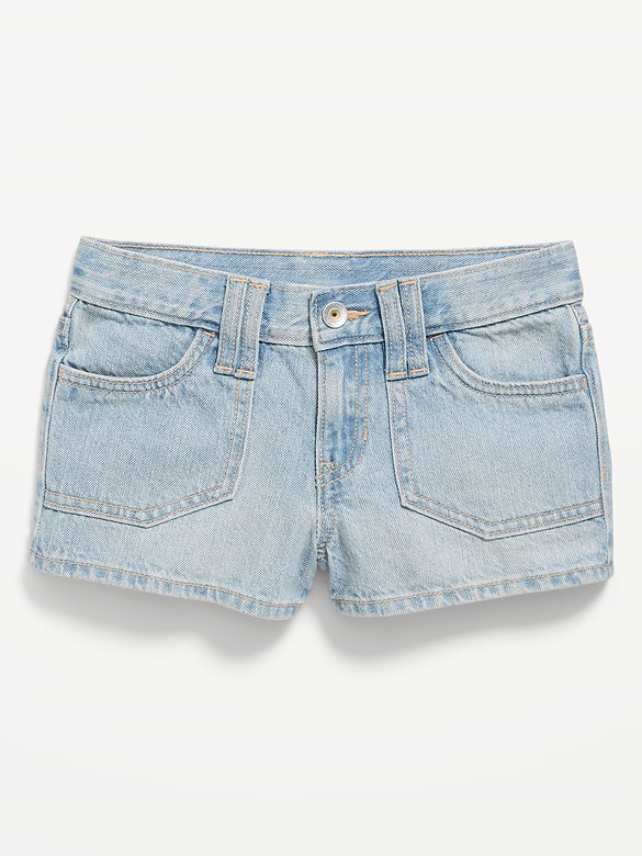 Short utilitaire en denim taille basse pour fille