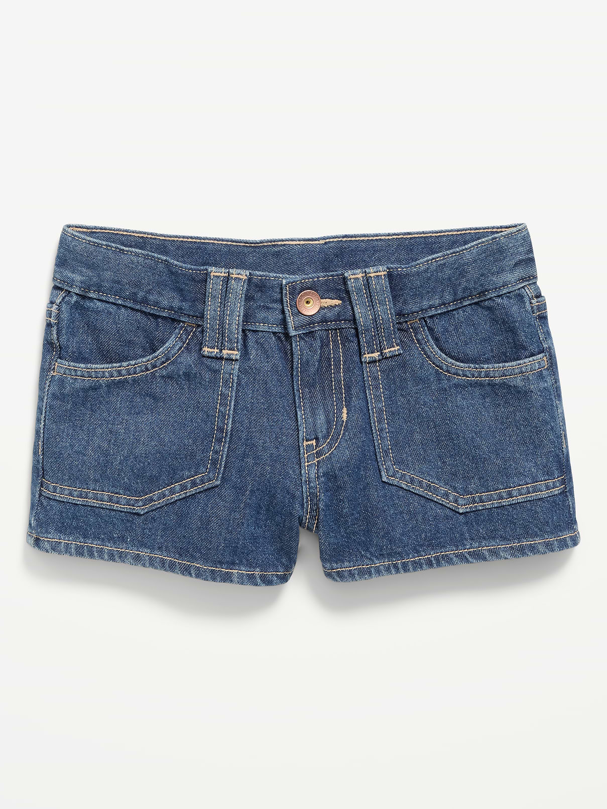Image number 3 showing, Low-Rise Utility Jean Shorts for Girls