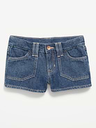 Image number 3 showing, Low-Rise Utility Jean Shorts for Girls