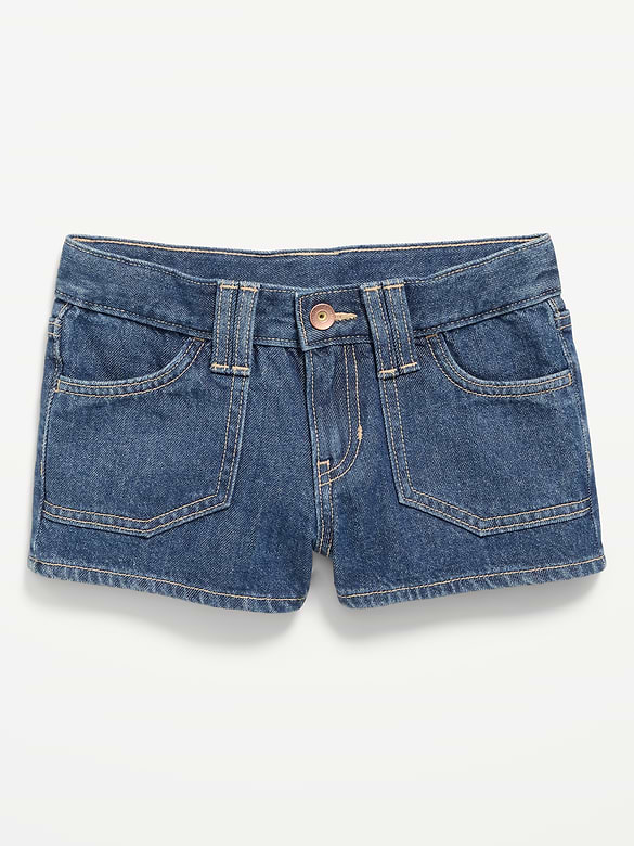 Short utilitaire en denim taille basse pour fille