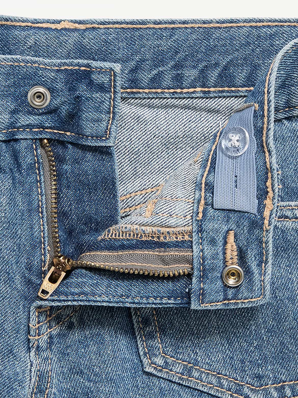 Short utilitaire en denim taille basse pour fille