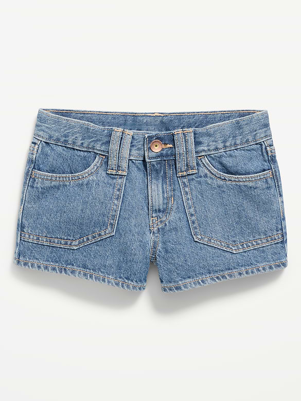 Short utilitaire en denim taille basse pour fille