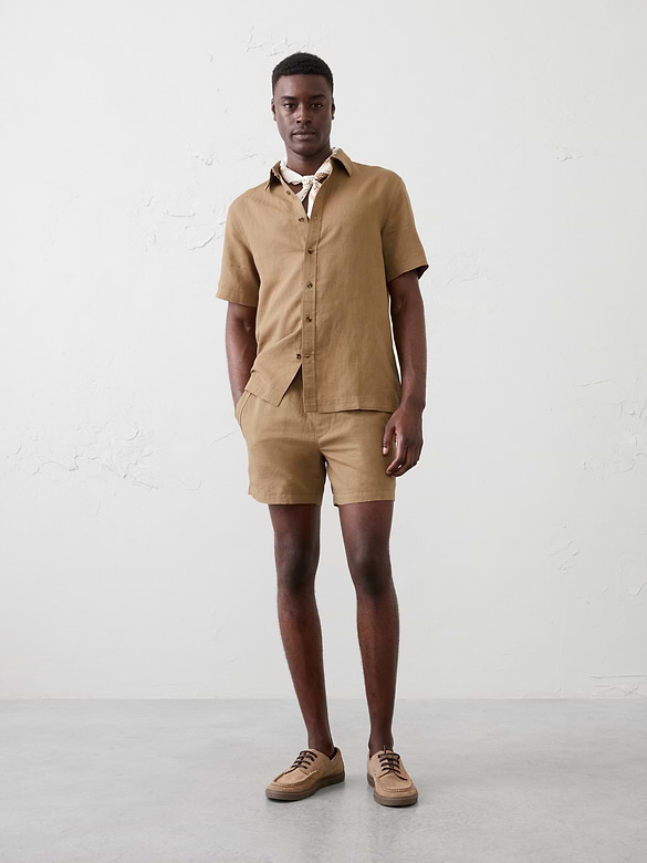 Slim-Fit 5" Linen-Blend Short