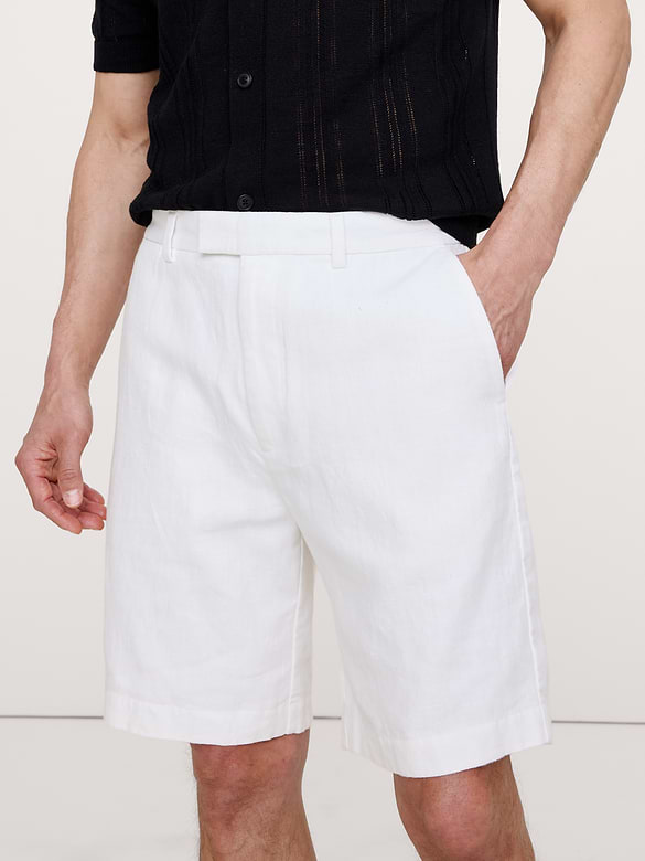 Short en lin de 23 cm