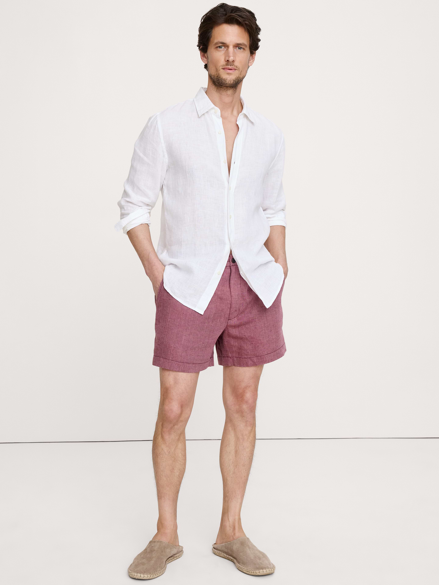 Image number 1 showing, 5" Linen Pull-On Short