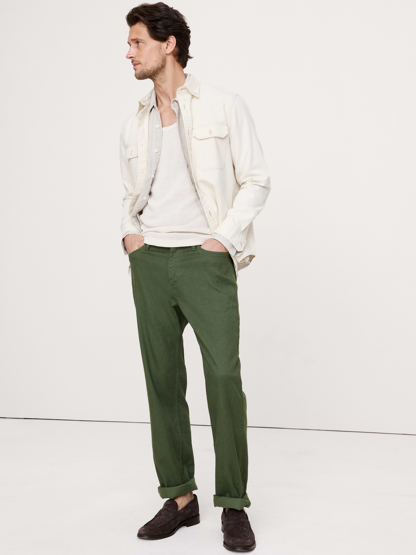 L'image numéro 1 présente Pantalon Voyageur droit en lin et coton