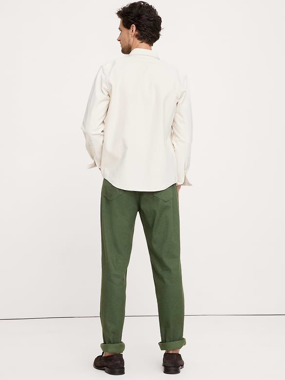 Straight Linen-Cotton Traveler Pant