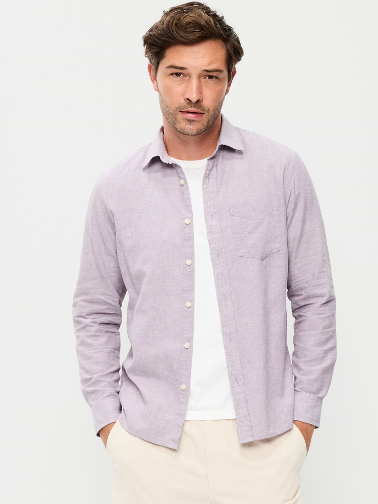 L'image numéro 1 présente Chemise coupe classique en mélange de lin